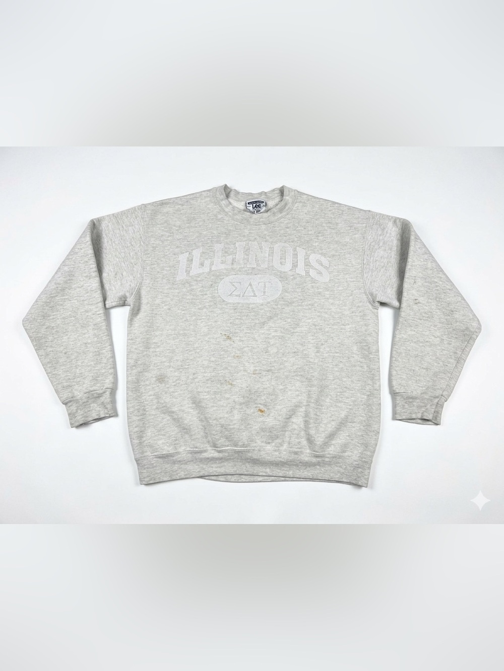 Vintage Lee Superblend Illinois Sweatshirt Medium Gray Crewneck Greek Sorority